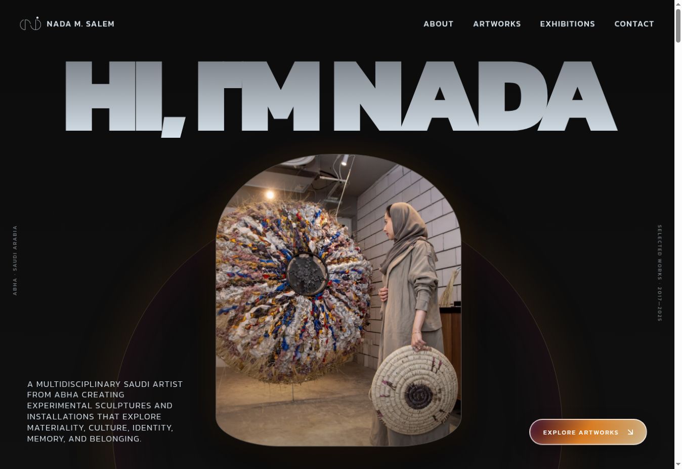 Nada Salem website opening page